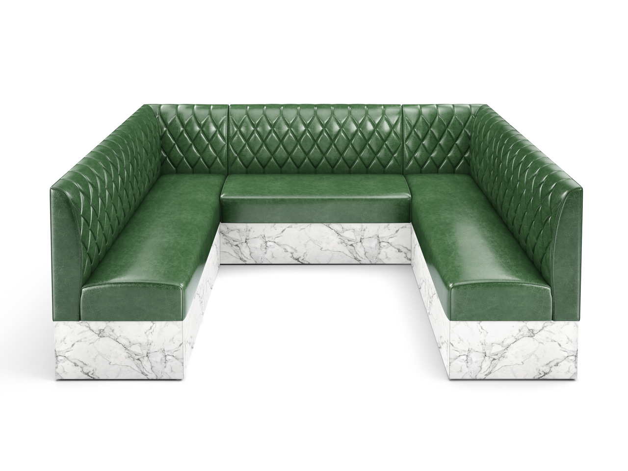 Expo Restaurant Ushape Booth - Premium Diamond-Back Upholstery - Made in USA