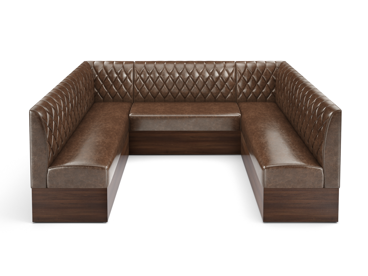 Expo Restaurant Ushape Booth - Premium Diamond-Back Upholstery - Made in USA