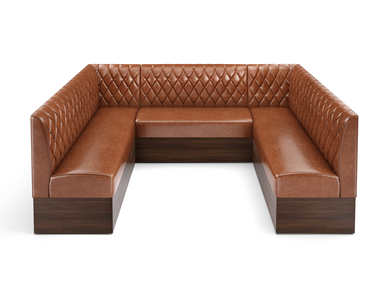 Expo Restaurant Ushape Booth - Premium Diamond-Back Upholstery - Made in USA