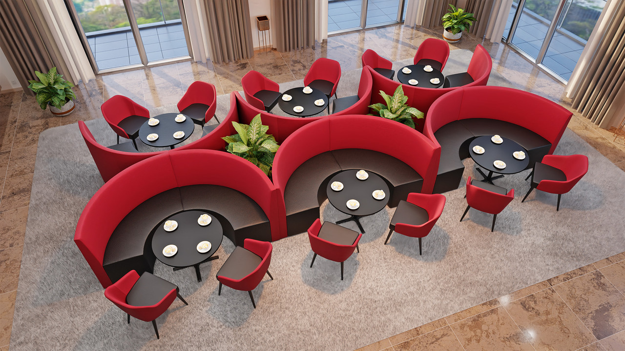 Horizon Half-Circle Package with Restaurant Tables and Chairs - Seats 24 Horizon Half-Circle Package with Restaurant Tables and Chairs - Seats 24