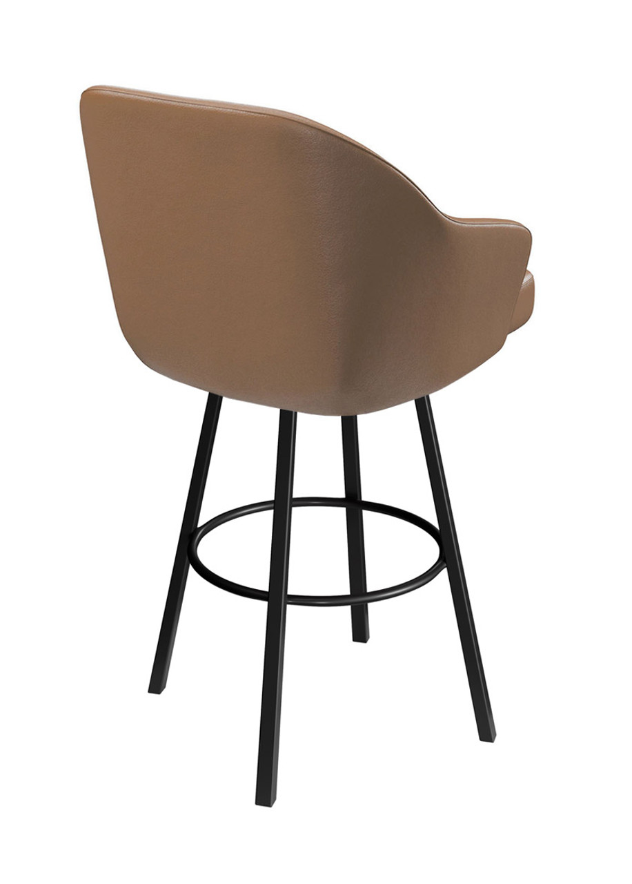Modern Restaurant Bar 'Stool- High Performance Upholstery - Black Metal  Swivel Base