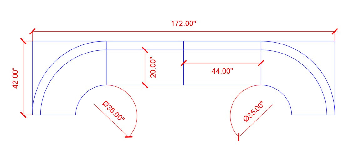 Style S - Channel Style Back - Large V Shape Seating  Arrangement G3