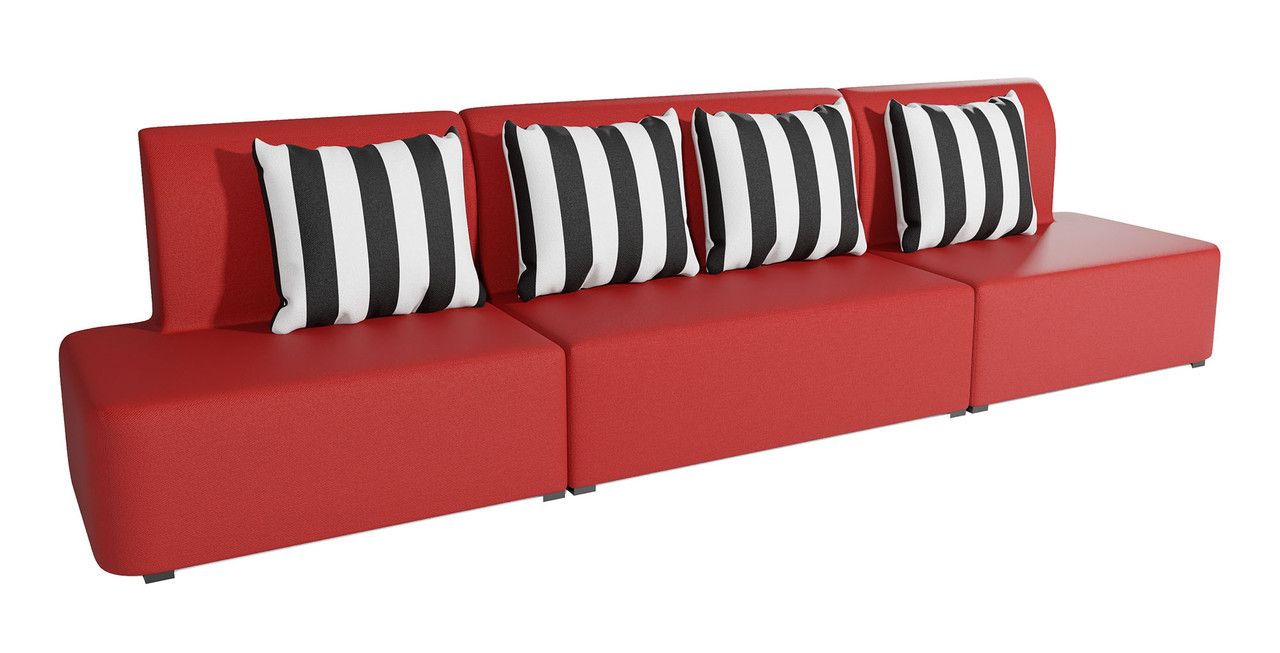 Cabana Outdoor Open Sofa Seating - Premium  5-Yr Warranty Sunbrella Fabric - Marine Grade Seaboard Frame - Seating Arrangement G1