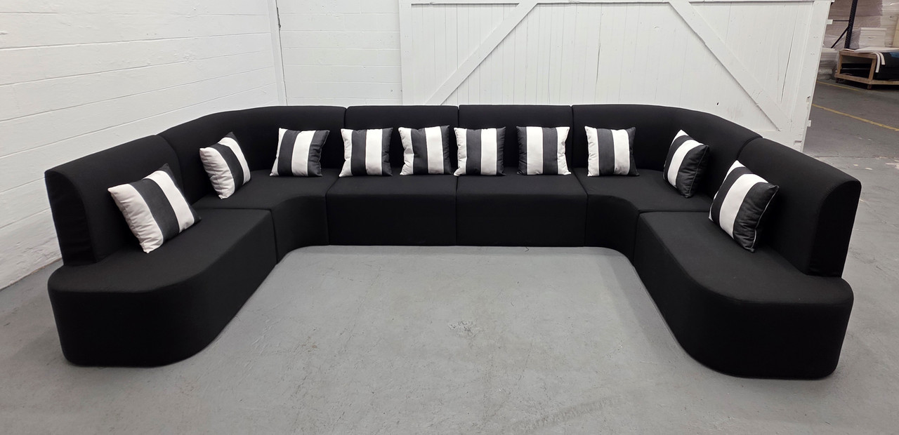 Cabana Outdoor Open Sofa Seating - Premium  5-Yr Warranty Sunbrella Fabric - Marine Grade Seaboard Frame - Seating Arrangement G1