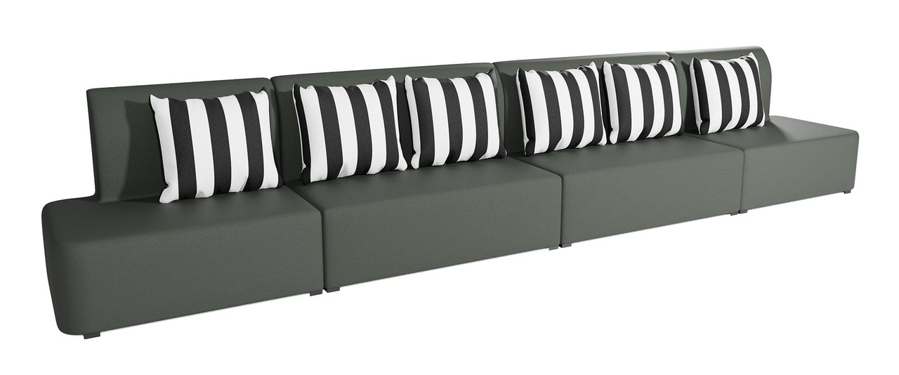 Cabana Outdoor Long Lounge Seating - Premium  5-Yr Warranty Sunbrella Fabric - Marine Grade Seaboard Frame - Seating Arrangement G2 Cabana Outdoor Long Lounge Seating - Premium  5-Yr Warranty Sunbrella Fabric - Marine Grade Seaboard Frame - Seating Arrangement G2