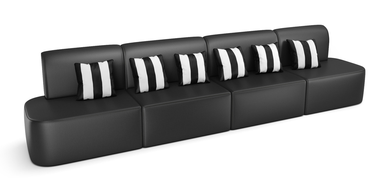 Cabana Outdoor Long Lounge Seating - Premium  5-Yr Warranty Sunbrella Fabric - Marine Grade Seaboard Frame - Seating Arrangement G2