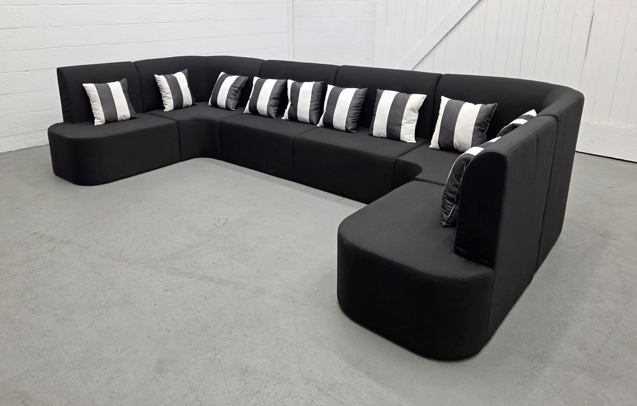 Cabana Outdoor Long Lounge Seating - Premium  5-Yr Warranty Sunbrella Fabric - Marine Grade Seaboard Frame - Seating Arrangement G2