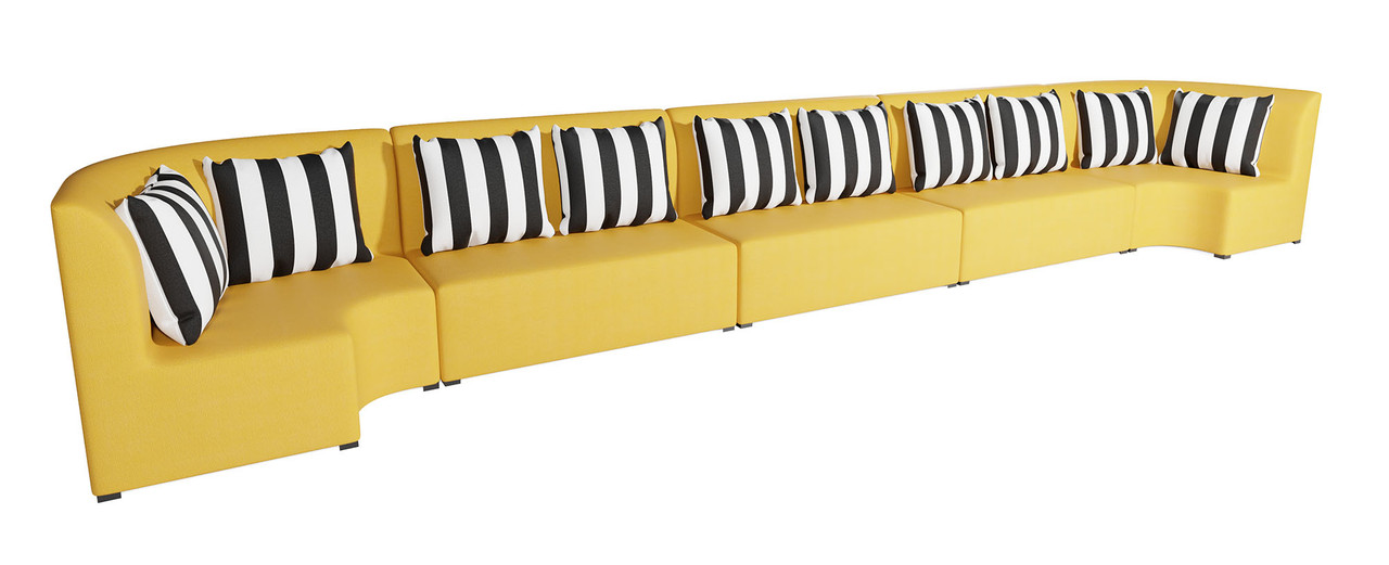 Cabana Outdoor Rounded Long Seating - Premium  5-Yr Warranty Sunbrella Fabric - Marine Grade Seaboard Frame - Seating Arrangement G3 Cabana Outdoor Rounded Long Seating - Premium  5-Yr Warranty Sunbrella Fabric - Marine Grade Seaboard Frame - Seating Arrangement G3