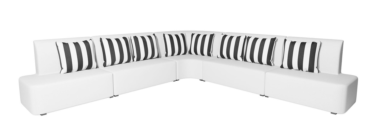 Cabana Outdoor V-Shape Seating - Premium  5-Yr Warranty Sunbrella Fabric - Marine Grade Seaboard Frame - Seating Arrangement G4 Cabana Outdoor V-Shape Seating - Premium  5-Yr Warranty Sunbrella Fabric - Marine Grade Seaboard Frame - Seating Arrangement G4