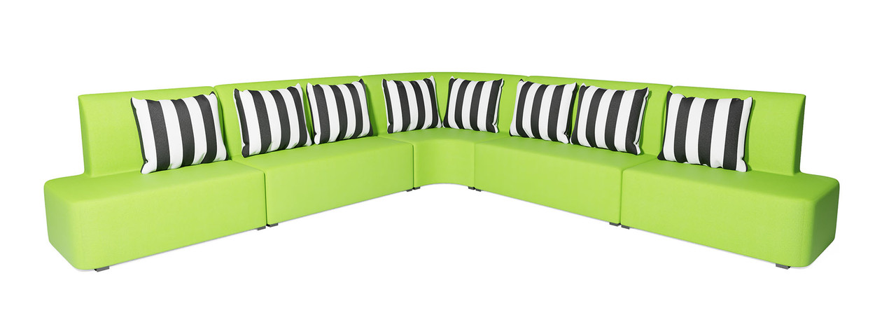 Cabana Outdoor V-Shape Seating - Premium  5-Yr Warranty Sunbrella Fabric - Marine Grade Seaboard Frame - Seating Arrangement G4