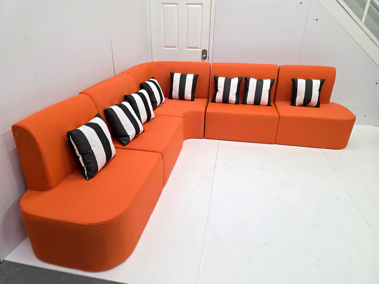 Cabana Outdoor V-Shape Seating - Premium  5-Yr Warranty Sunbrella Fabric - Marine Grade Seaboard Frame - Seating Arrangement G4