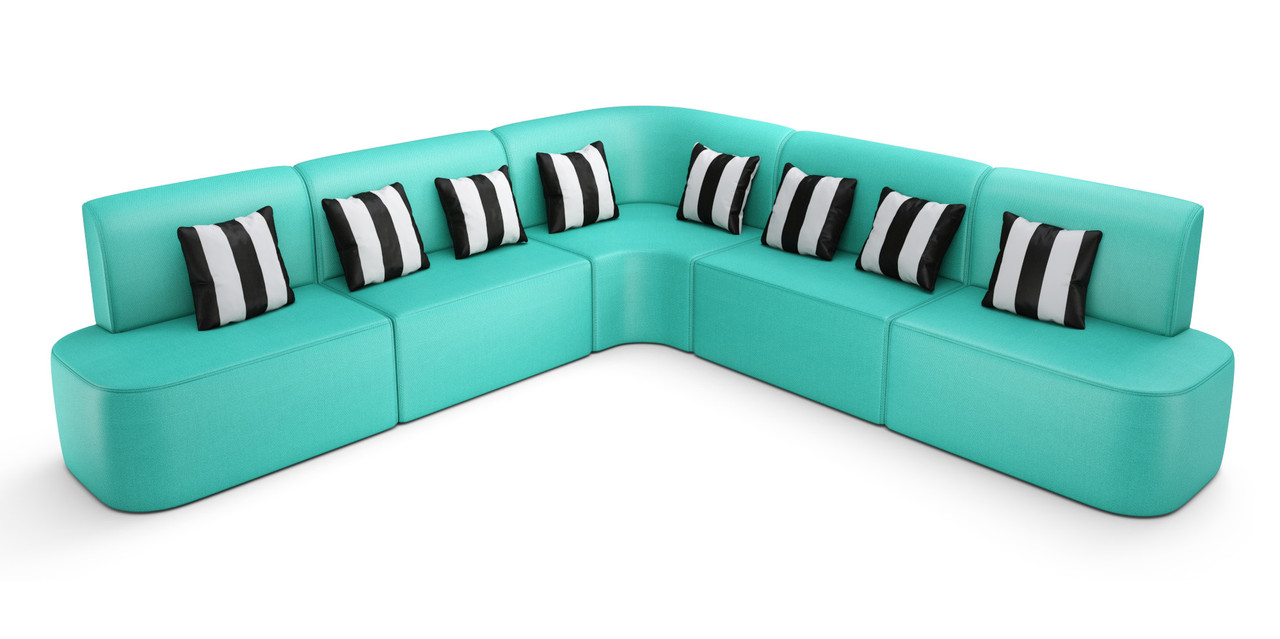 Cabana Outdoor V-Shape Seating - Premium  5-Yr Warranty Sunbrella Fabric - Marine Grade Seaboard Frame - Seating Arrangement G4