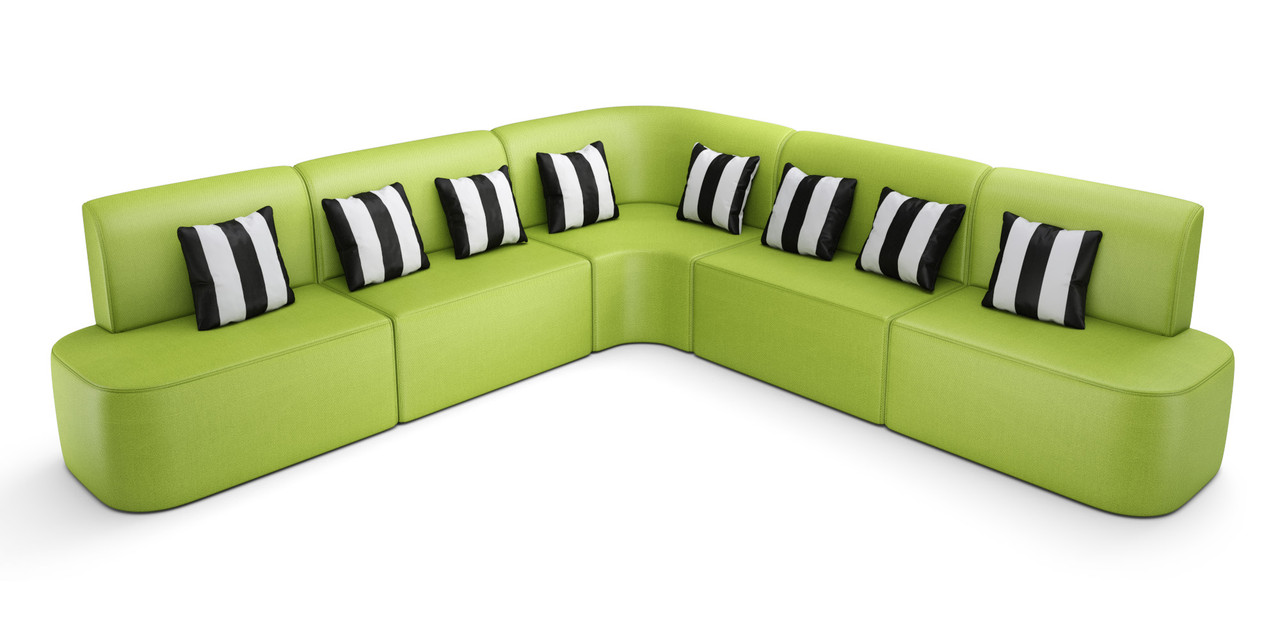 Cabana Outdoor V-Shape Seating - Premium  5-Yr Warranty Sunbrella Fabric - Marine Grade Seaboard Frame - Seating Arrangement G4