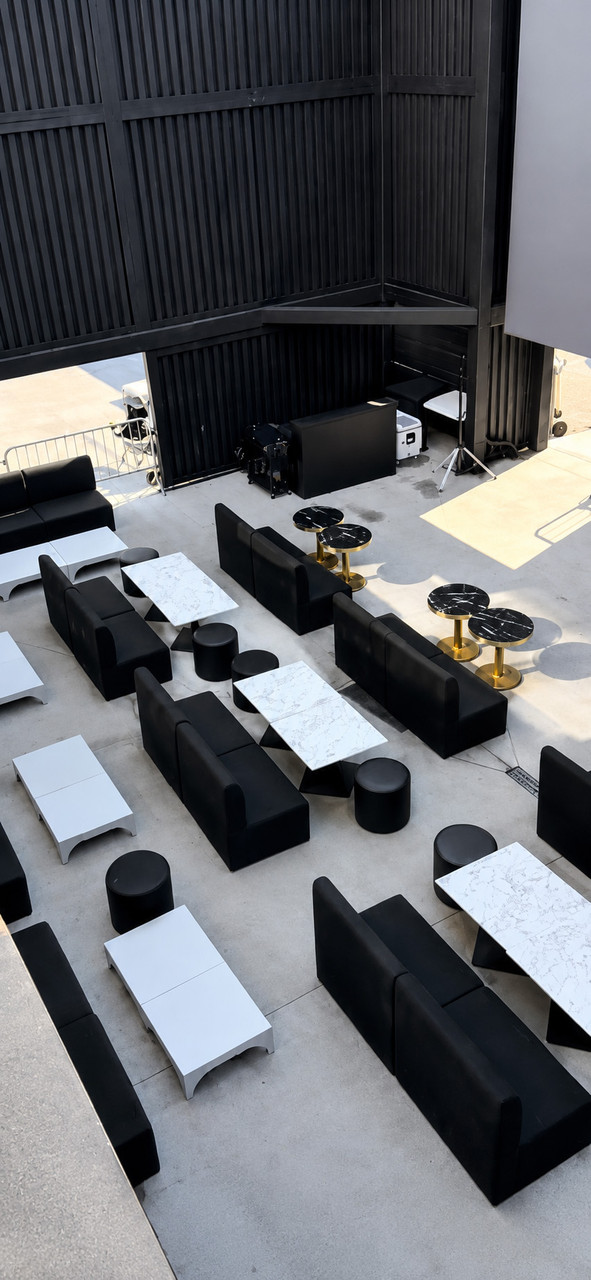 Cabana Outdoor V-Shape Seating - Premium  5-Yr Warranty Sunbrella Fabric - Marine Grade Seaboard Frame - Seating Arrangement G4