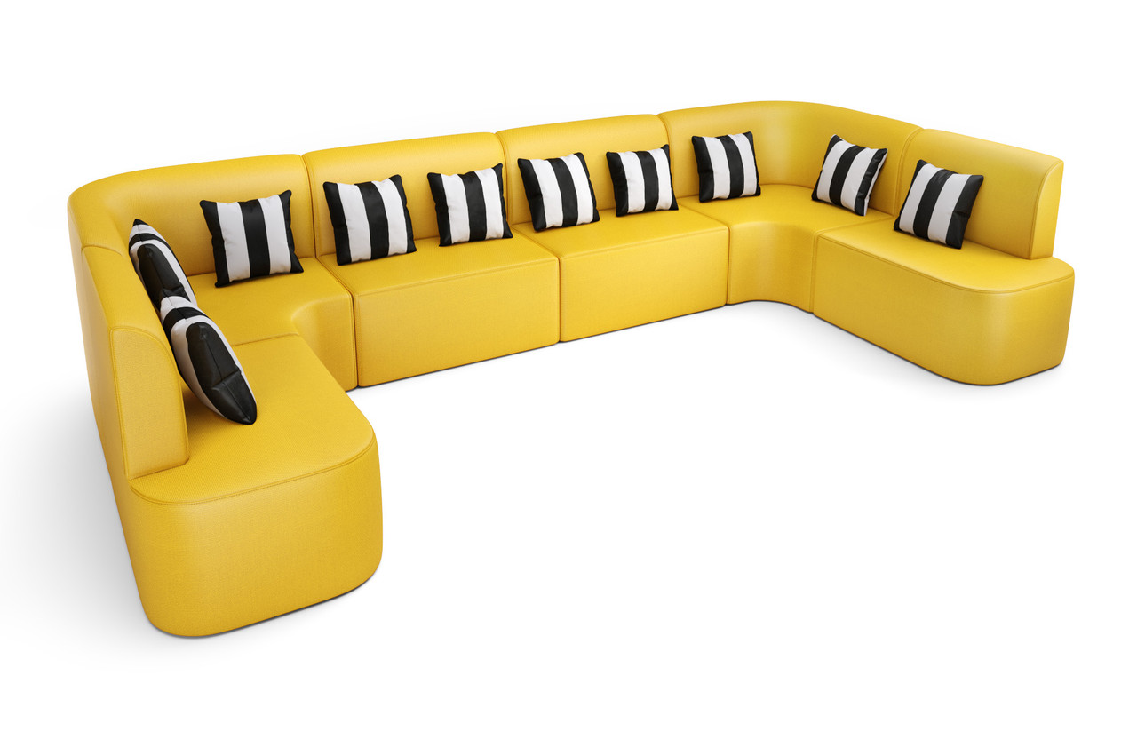 Cabana Outdoor U-Shape Seating - Premium  5-Yr Warranty Sunbrella Fabric - Marine Grade Seaboard Frame - Seating Arrangement G5