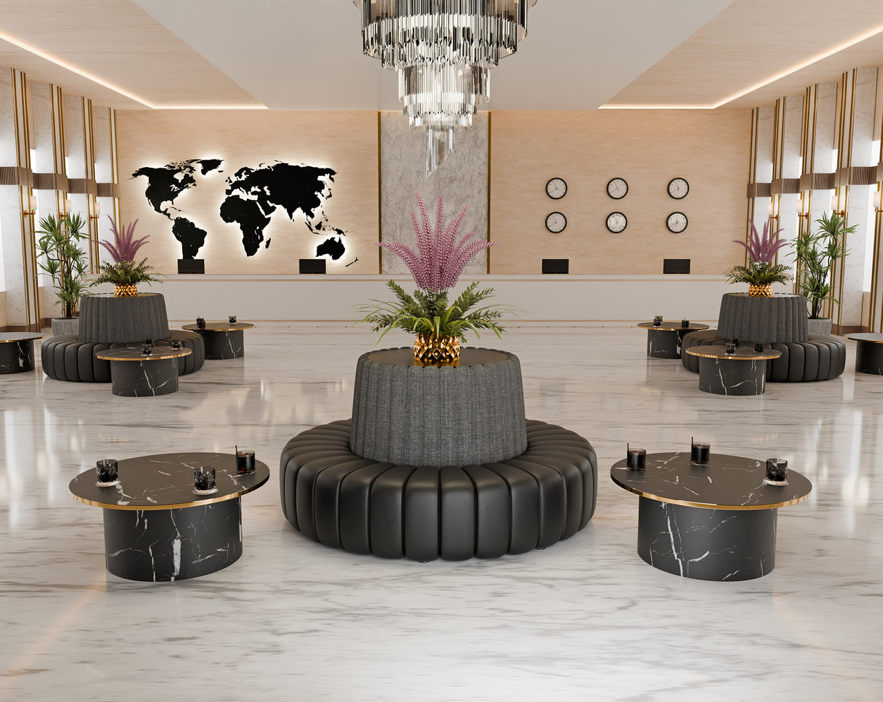 Rotonda 100" Round Modular Seating - Round Banquette - Circular Sofa- Centerpiece (Seats 12)