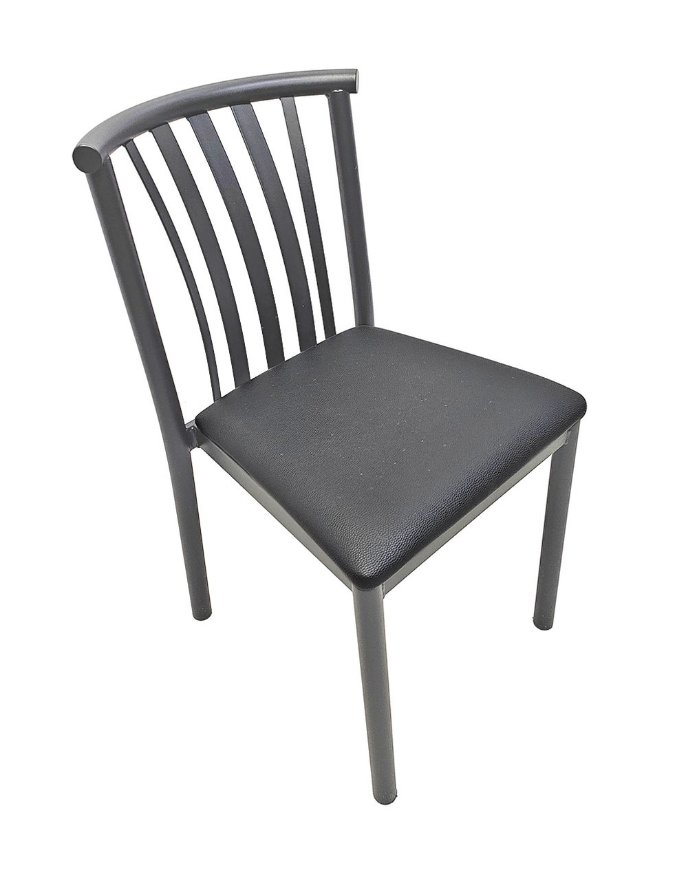Stacking Curved Design Back - Gunmetal Heavy Duty Base  - Restaurant Chair
