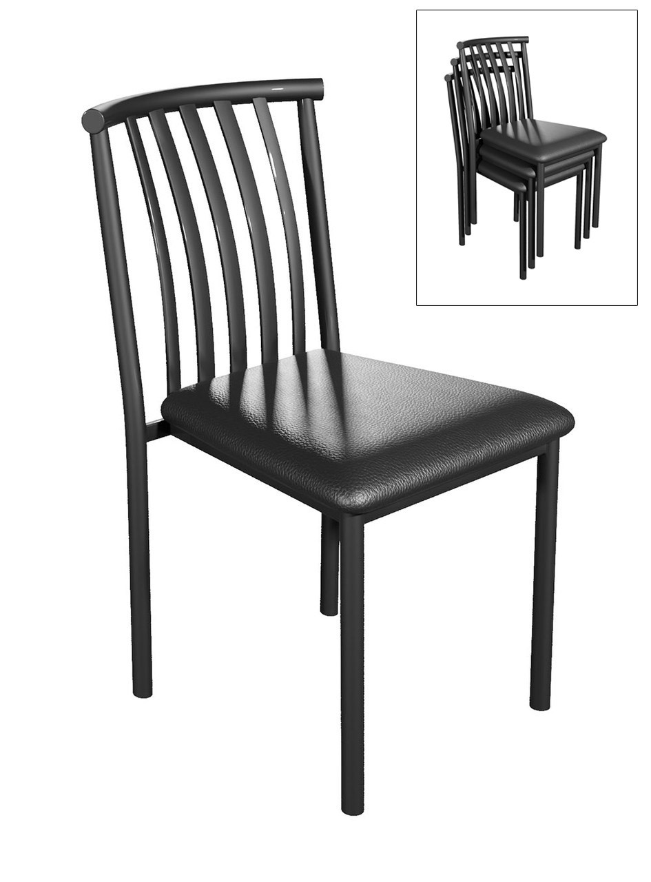 Stacking Curved Design Back - Gunmetal Heavy Duty Base  - Restaurant Chair