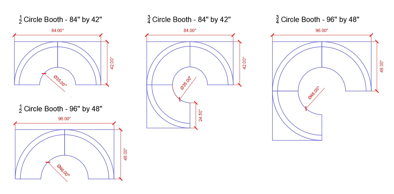Style S - Flat Back - Half Circle Booth