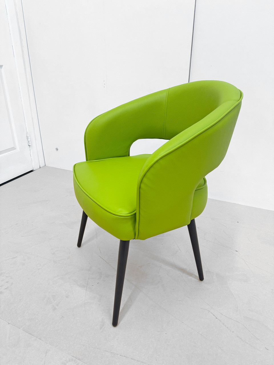 Open Curved Back - Kelton Fully Upholstered - Solid Wood Frame - Black or Gold Metal Legs - Restaurant Chair