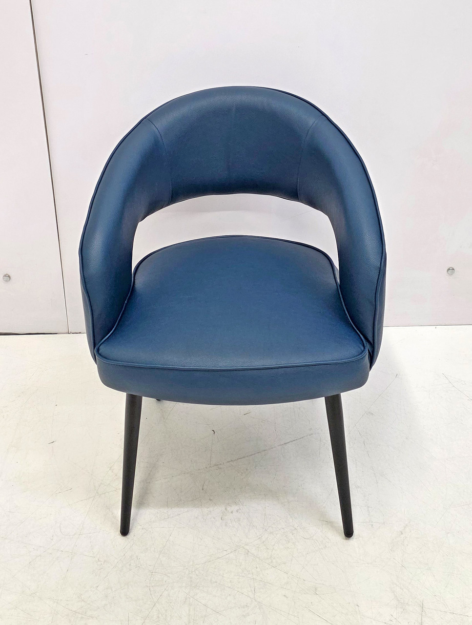 Open Curved Back - Kelton Fully Upholstered - Solid Wood Frame - Black or Gold Metal Legs - Restaurant Chair
