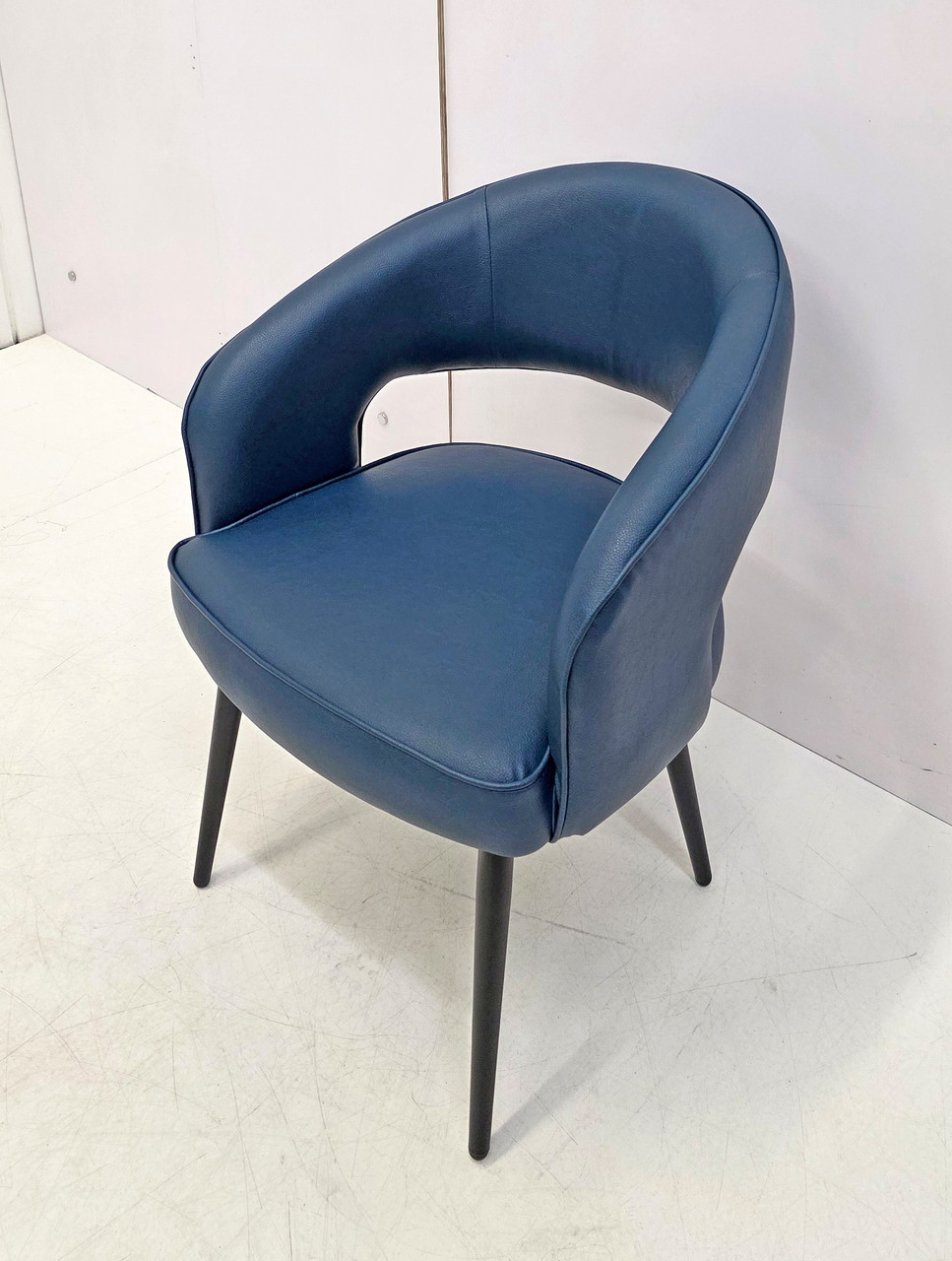 Open Curved Back - Kelton Fully Upholstered - Solid Wood Frame - Black or Gold Metal Legs - Restaurant Chair
