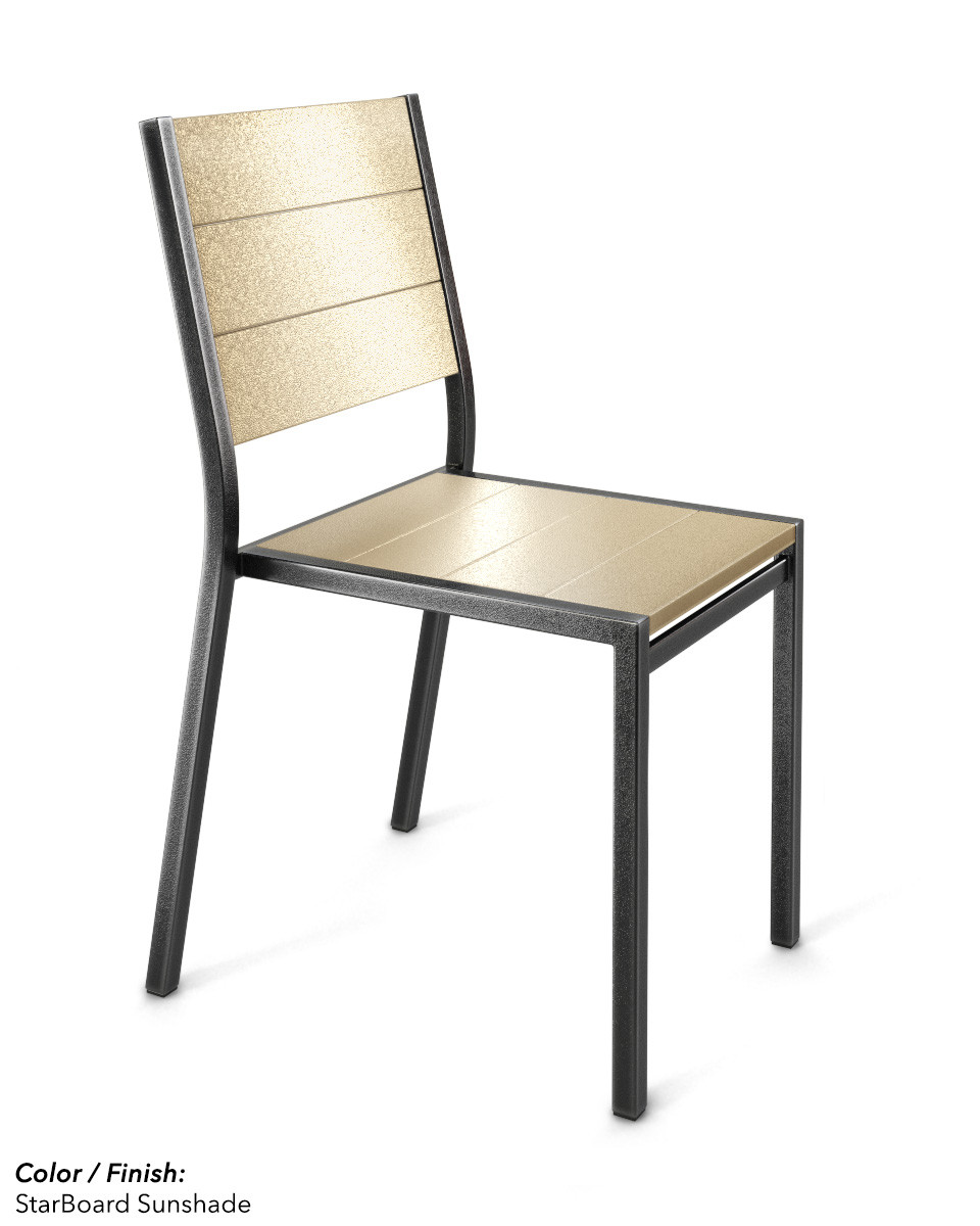 Outdoor-Ready Sunshade SeaBoard Restaurant Tables with Sunshade SeaBoard Restaurant Chairs - Fully Welded Steel Frames  - Made in USA