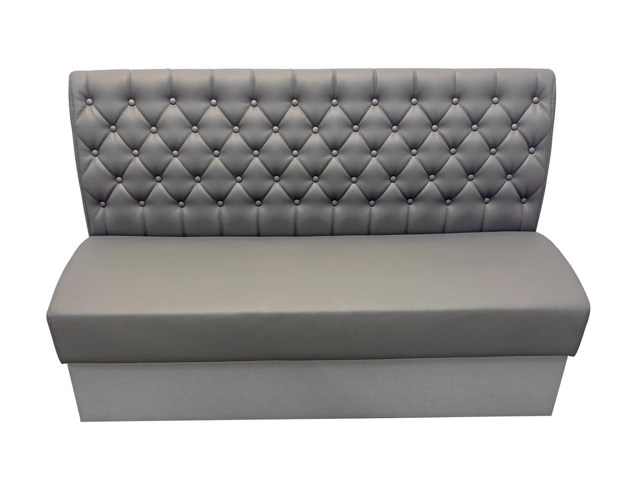 Presco Restaurant Booth - Premium Button-Tufted-Back Upholstery- Laminated Kick Panel - Made in USA