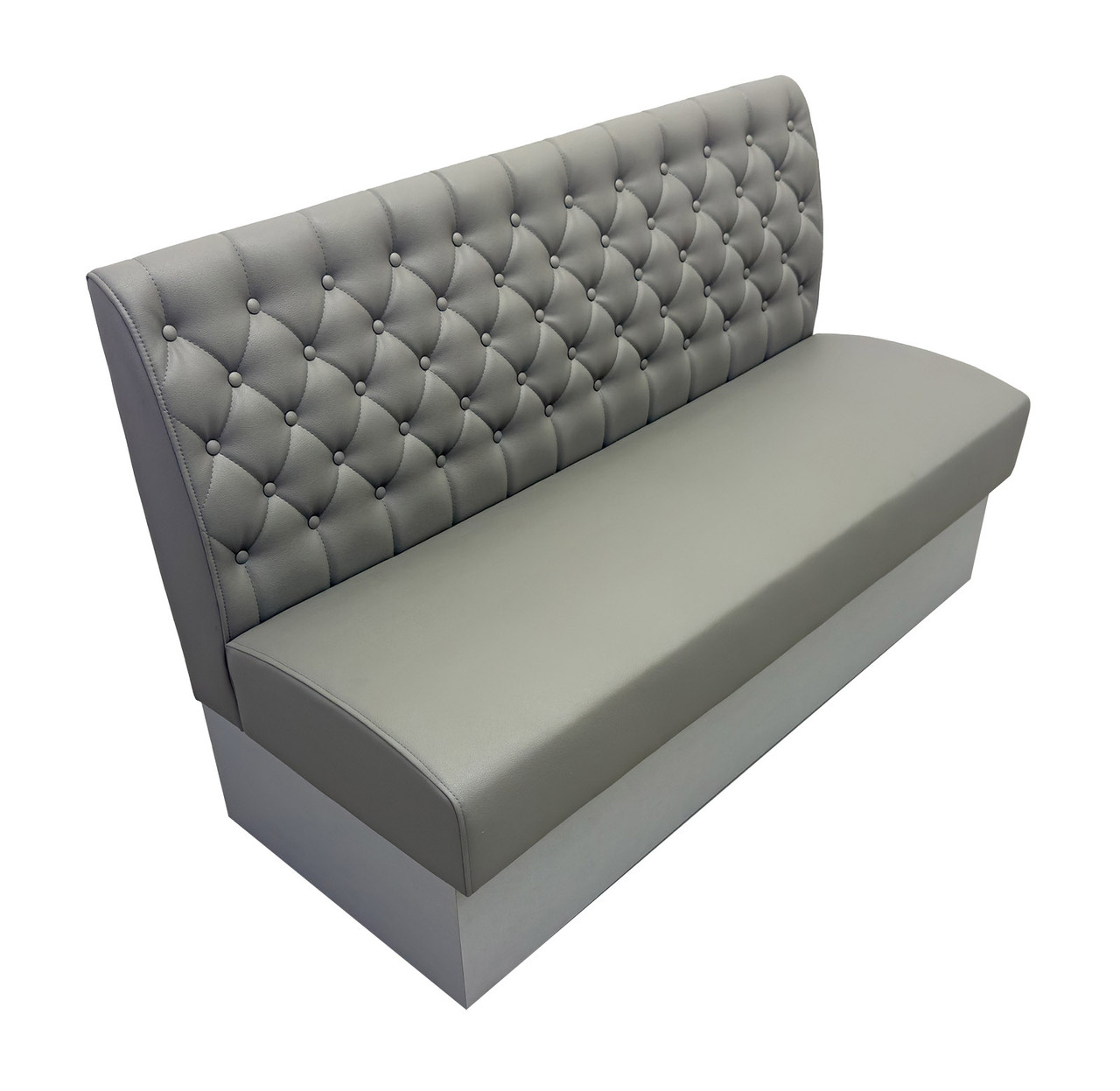 Presco Restaurant Booth - Premium Button-Tufted-Back Upholstery- Laminated Kick Panel - Made in USA