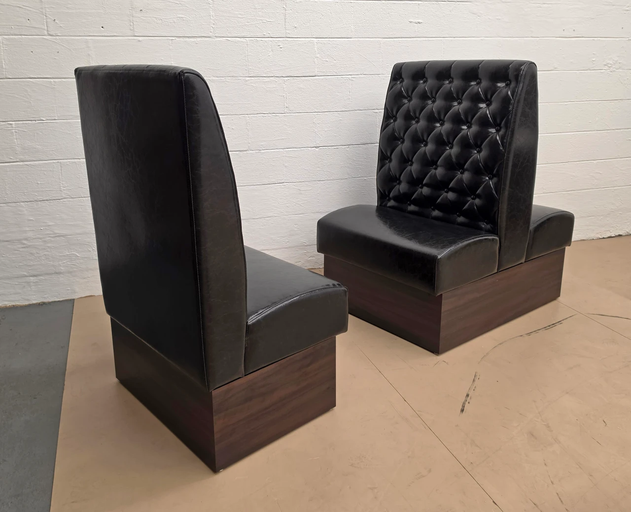 Presco Restaurant Booth - Premium Button-Tufted-Back Upholstery- Laminated Kick Panel - Made in USA