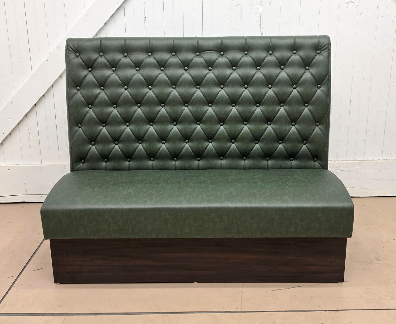 Presco Restaurant Booth - Premium Button-Tufted-Back Upholstery- Laminated Kick Panel - Made in USA