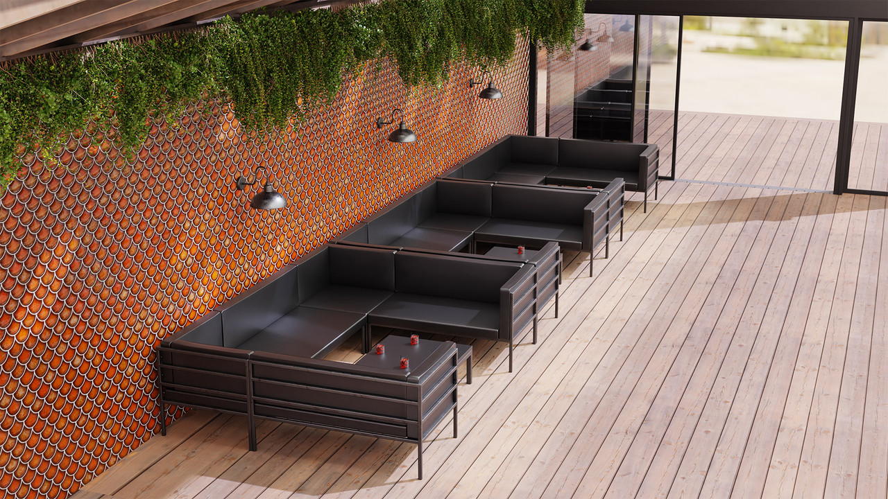 HST005 U-Shapes Package - Urban Modern Collection: Modular U-Shape Sectional with Lounge Tables - Fully Welded Gunmetal Outline Frame - (Seats  18) HST005 U-Shapes Package - Urban Modern Collection: Modular U-Shape Sectional with Lounge Tables - Fully Welded Gunmetal Outline Frame - (Seats  18)