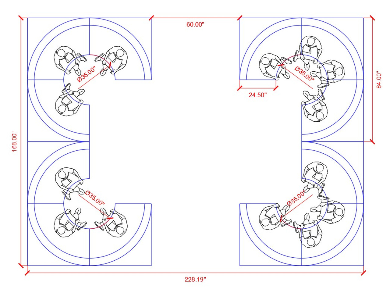 Premium Diamond Tufted 3/4 Circle Booths with Round Tables and Bar Stools (SEATS  22)