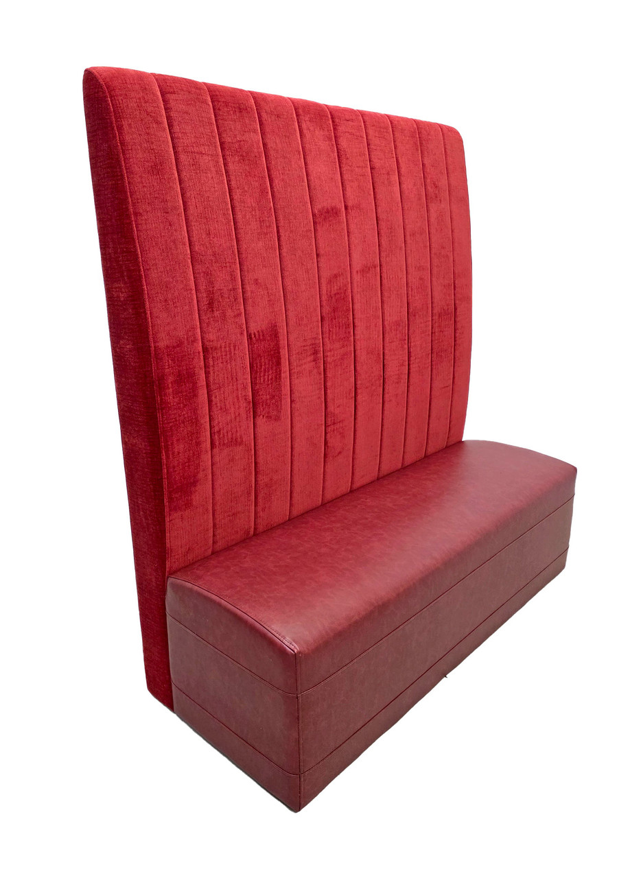 Extra Tall 65" Banquette Back - Restaurant SKY Booth with Vertical Channel Back Style - Fully Customizable - 100% Handcrafted In USA