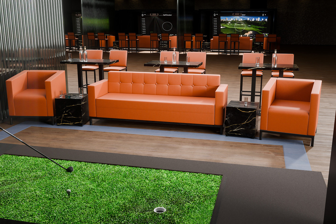 Modern Golf Furniture Package - Capri Sofas and Chairs - Tables - Bar Stools (Seats 11) Modern Golf Furniture Package - Capri Sofas and Chairs - Tables - Bar Stools (Seats 11)