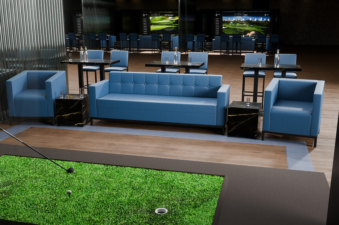 Modern Golf Furniture Package - Capri Sofas and Chairs - Tables - Bar Stools (Seats 11) Modern Golf Furniture Package - Capri Sofas and Chairs - Tables - Bar Stools (Seats 11)