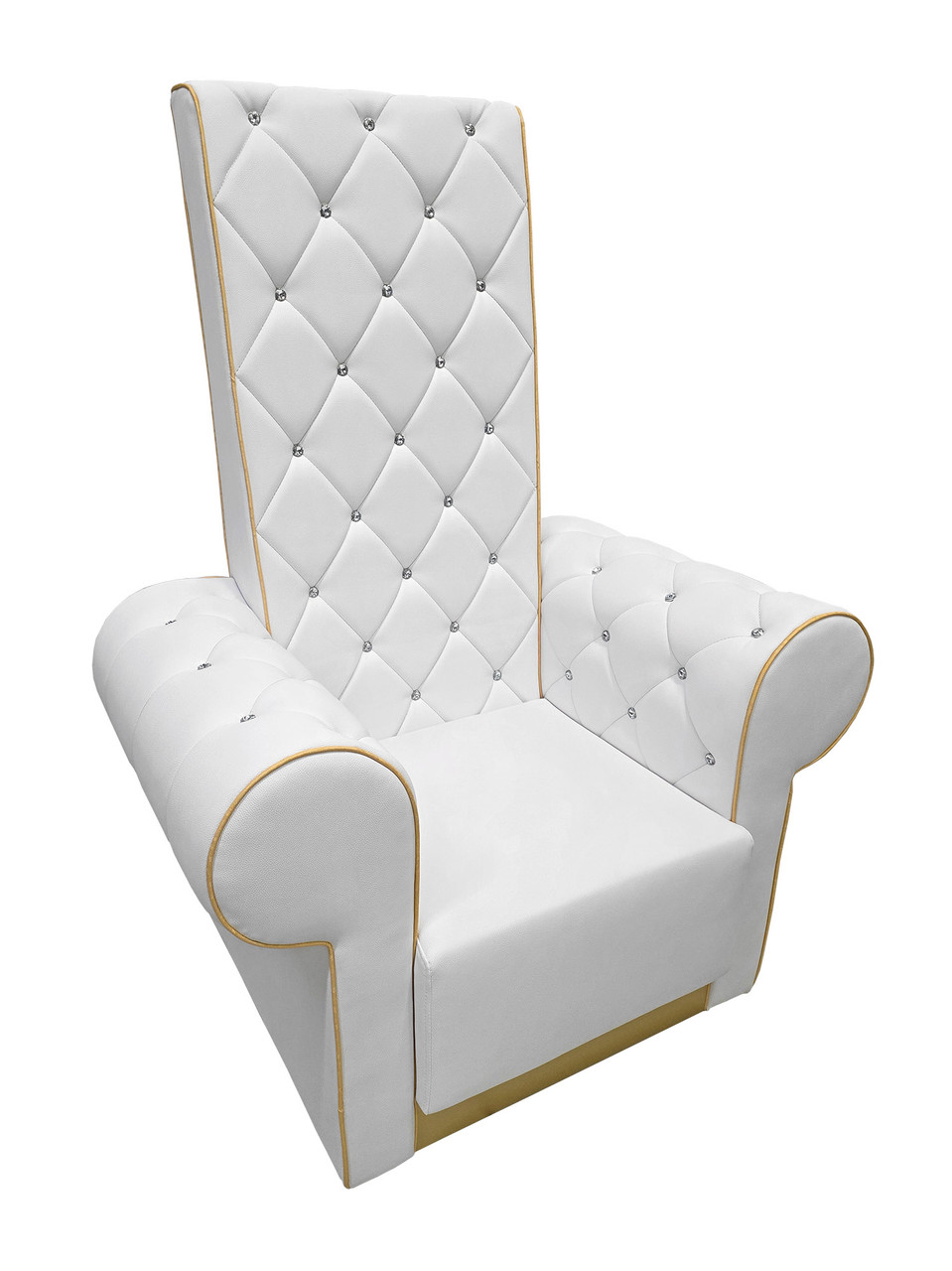 Princess Luxurious Tall Chair - Diamond Tufted Design with Crystals - Rounded Arms