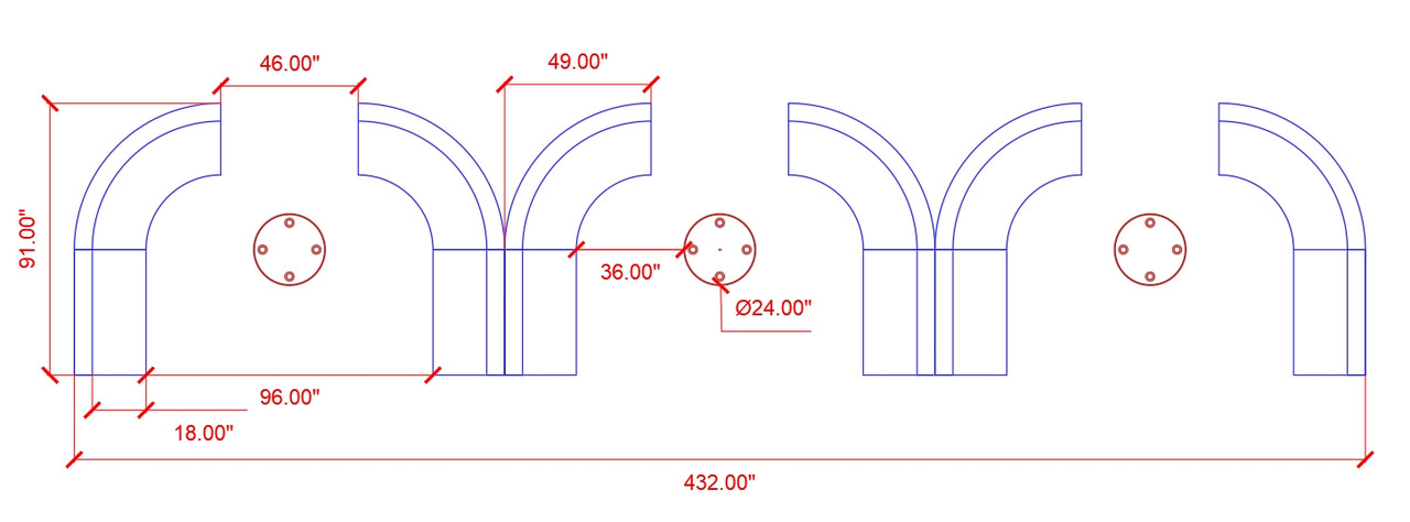 Bowling Exclusive Furniture Package featuring HORIZON Modular Curved Seating with Round Lounge Tables (Seats 32)
