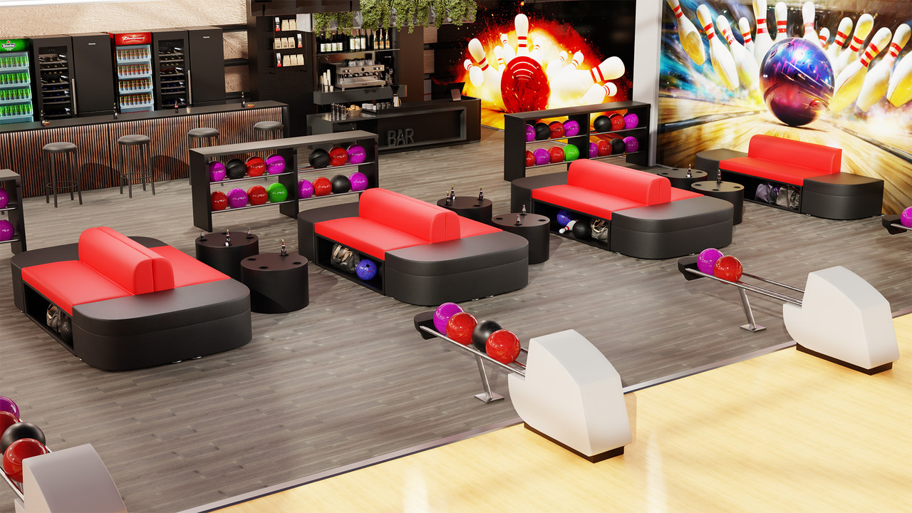 Bowling 42"  Seating with Storage  Shelf 