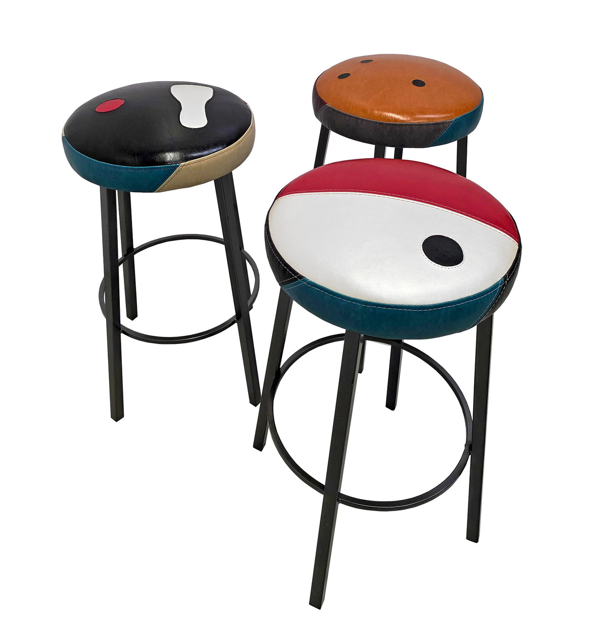 Custom Bowling Modern Metal Frame -Your Custom Design - Premium Comfort Extra Thick Upholstered Seat Bar Stool