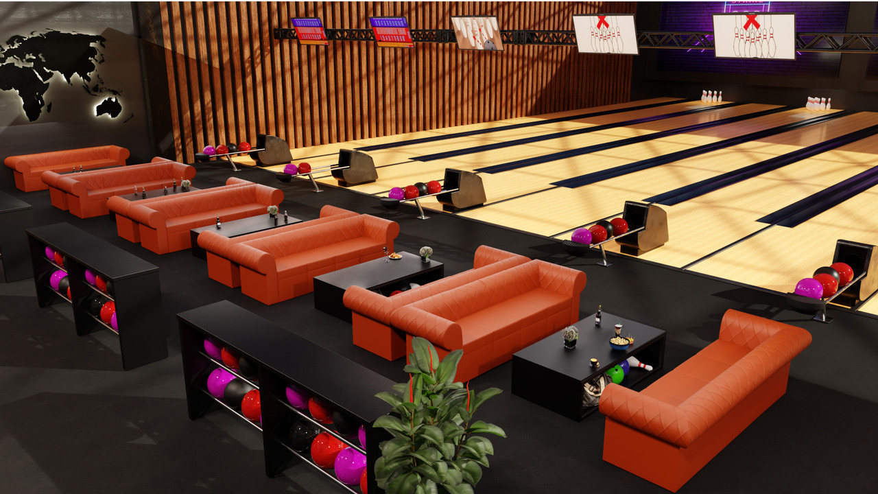 RIVERA Modular Bowling Furniture - Sofas - Lounge Tables - Storage (Seats  32)