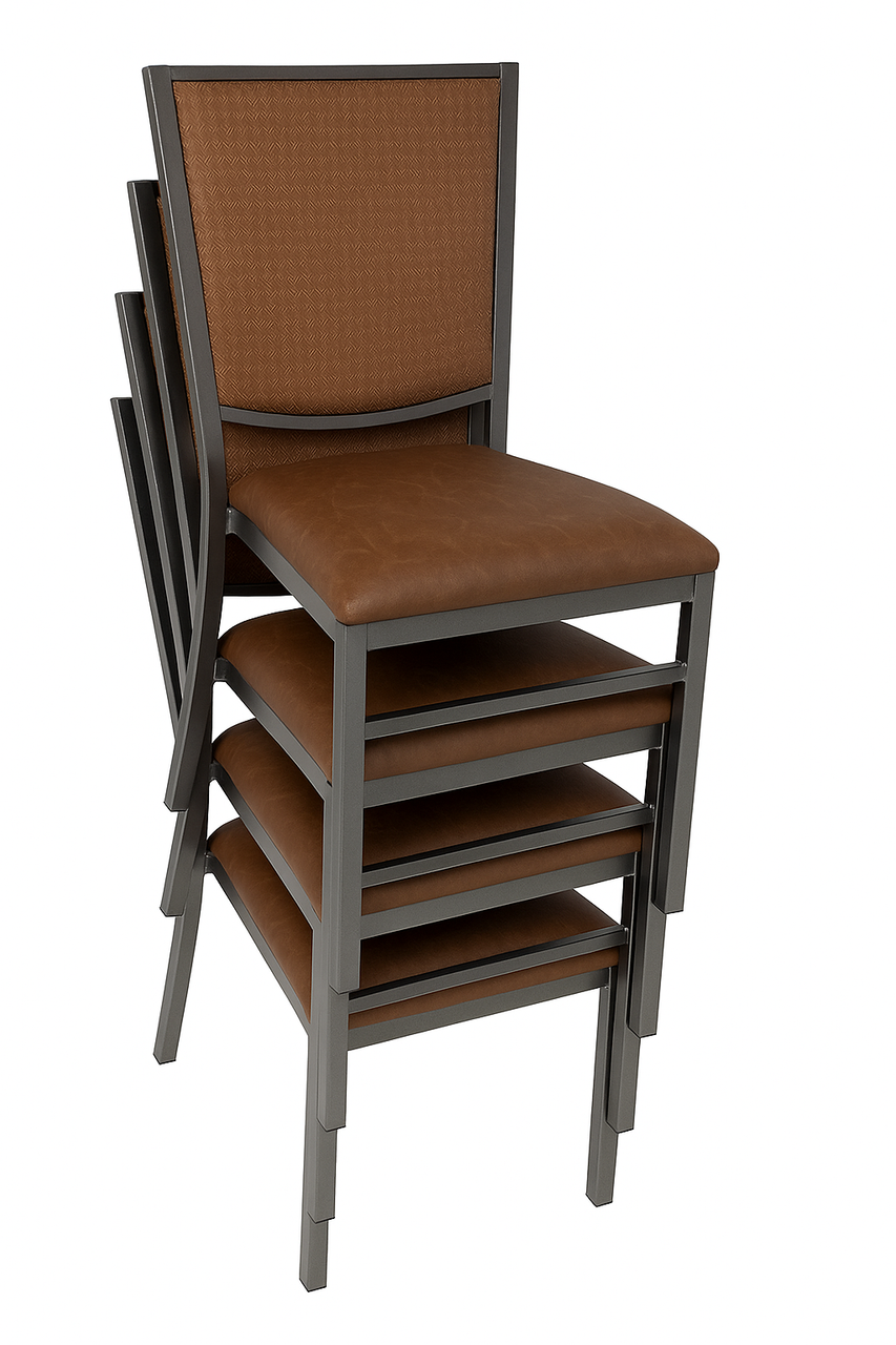 711 Stacking Restaurant Chair - Gunmetal Heavy Duty Base 