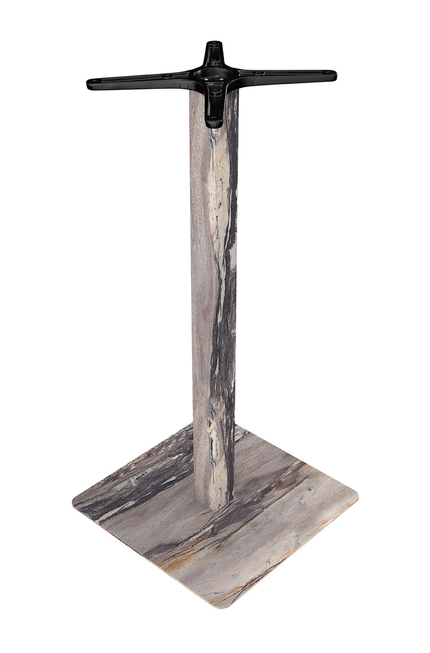 Dining / Bar Height - Premium True Pattern Wrapped Aluminum Alloy -Square Indoor Restaurant Table Base