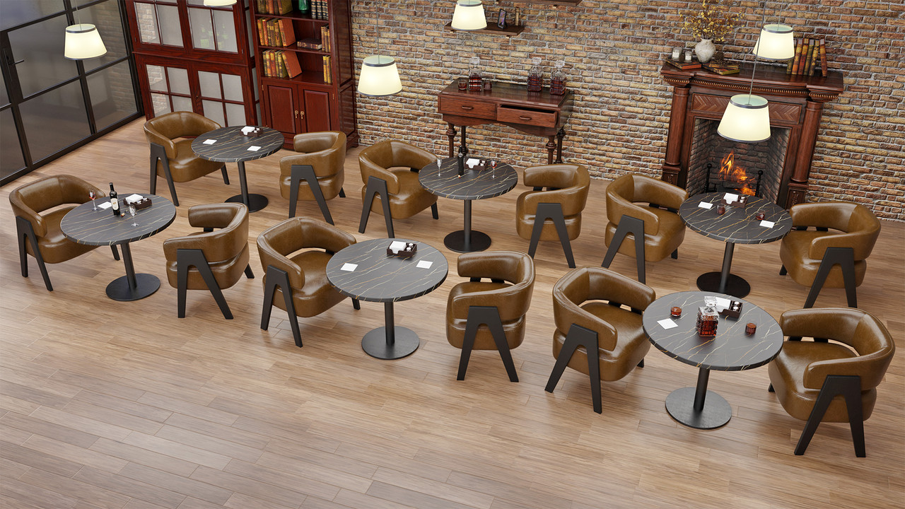 NAPOLI Modern Club Chair - Extra Comfort Seat - Premium Upholstery - Seaboard Base