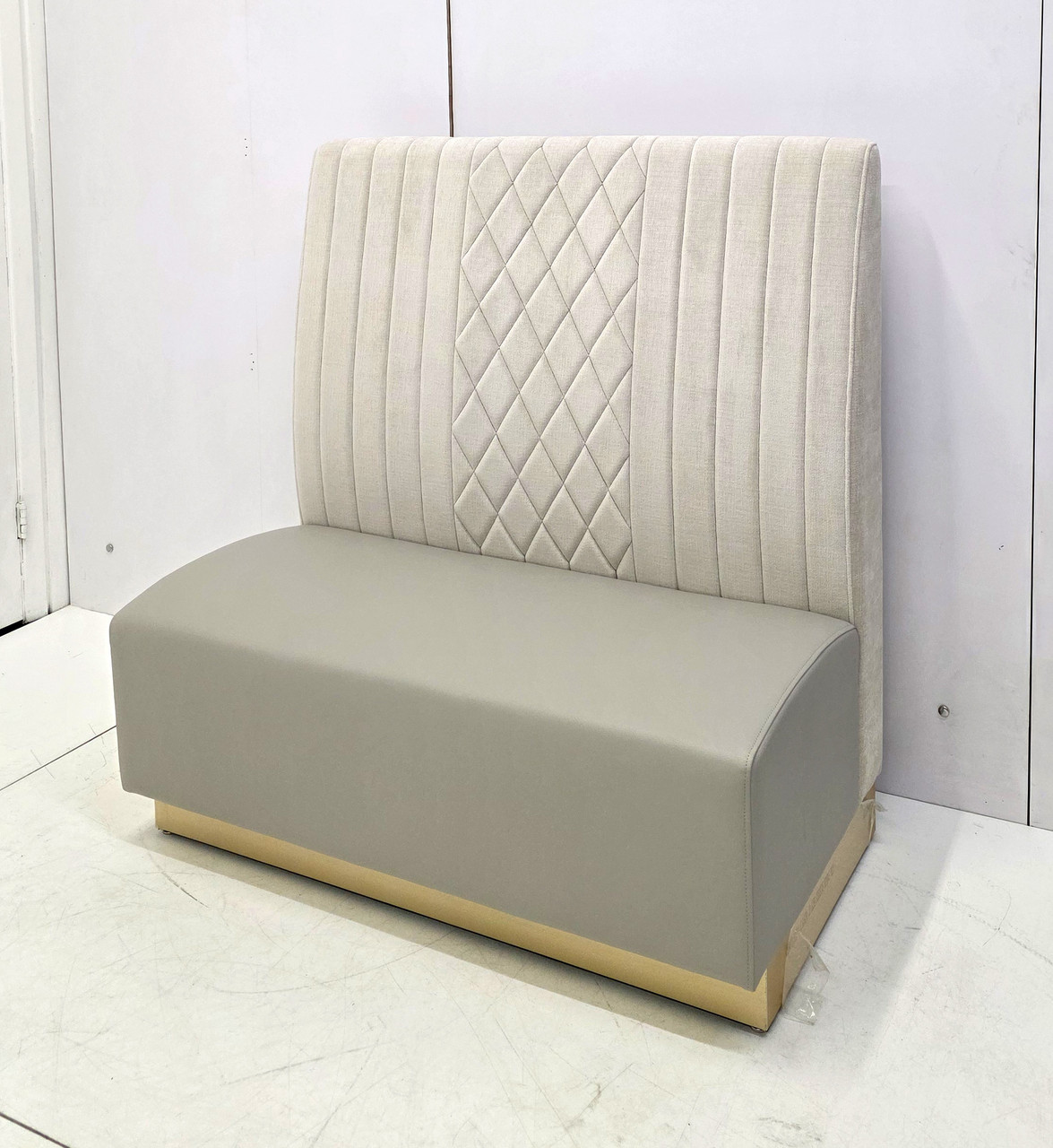 Dual Pattern Tufted Upholstered Back - Restaurant Booth -  Laminated Kick Panel