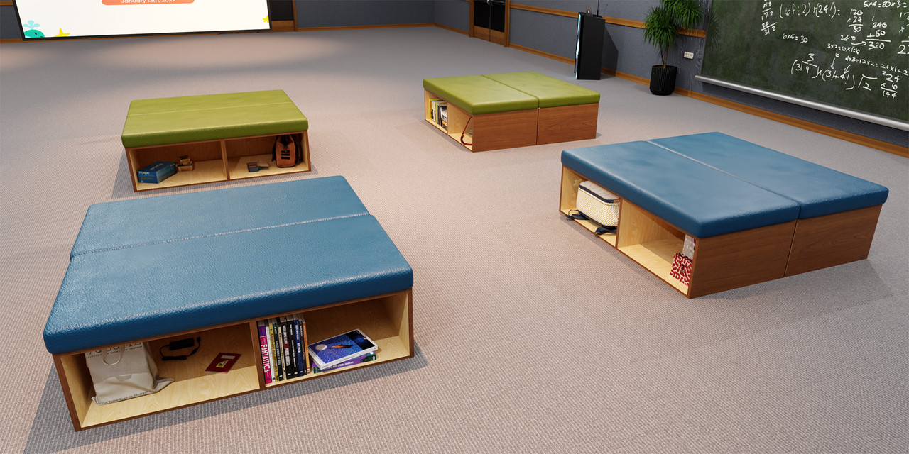 BINNY Storage Bench Public Seating Arrangement (Seats 16+)