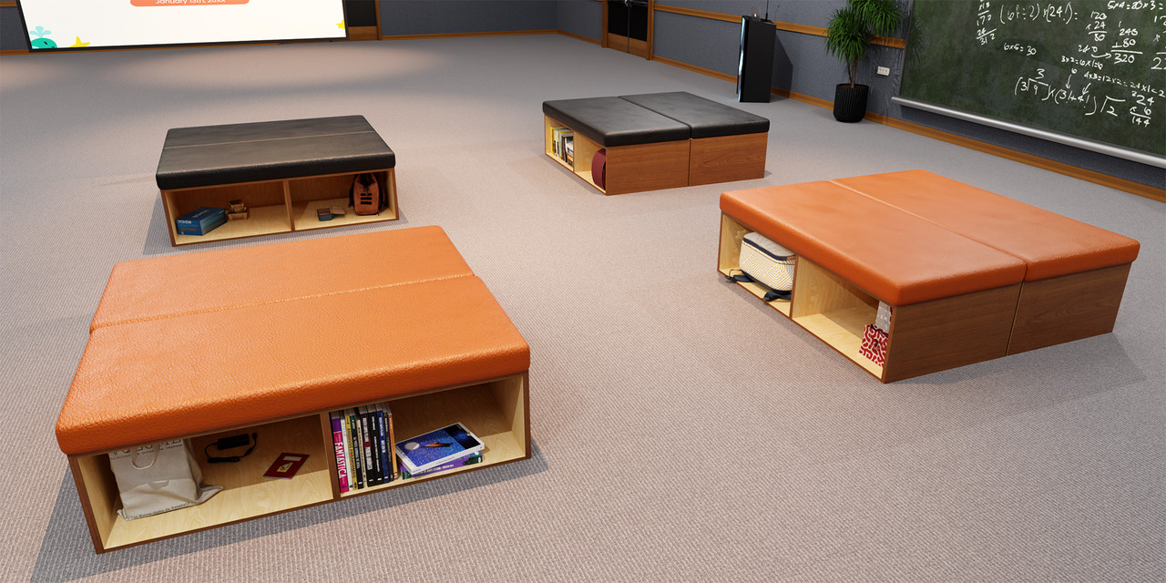 BINNY Storage Bench Public Seating Arrangement (Seats 16+)