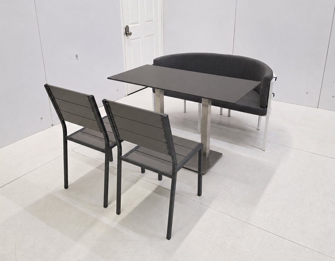 Last Package Left! Outdoor Cafe Package - Premium  5-Yr Warranty Sunbrella Fabric - Fully Welded Heavy-Duty White Metal Frame (Seats 40)