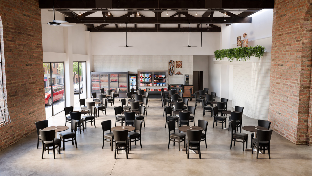 Overstock Deal - Walnut 32" Square Restaurant Tables Package with Restaurant Chairs - Seats 60