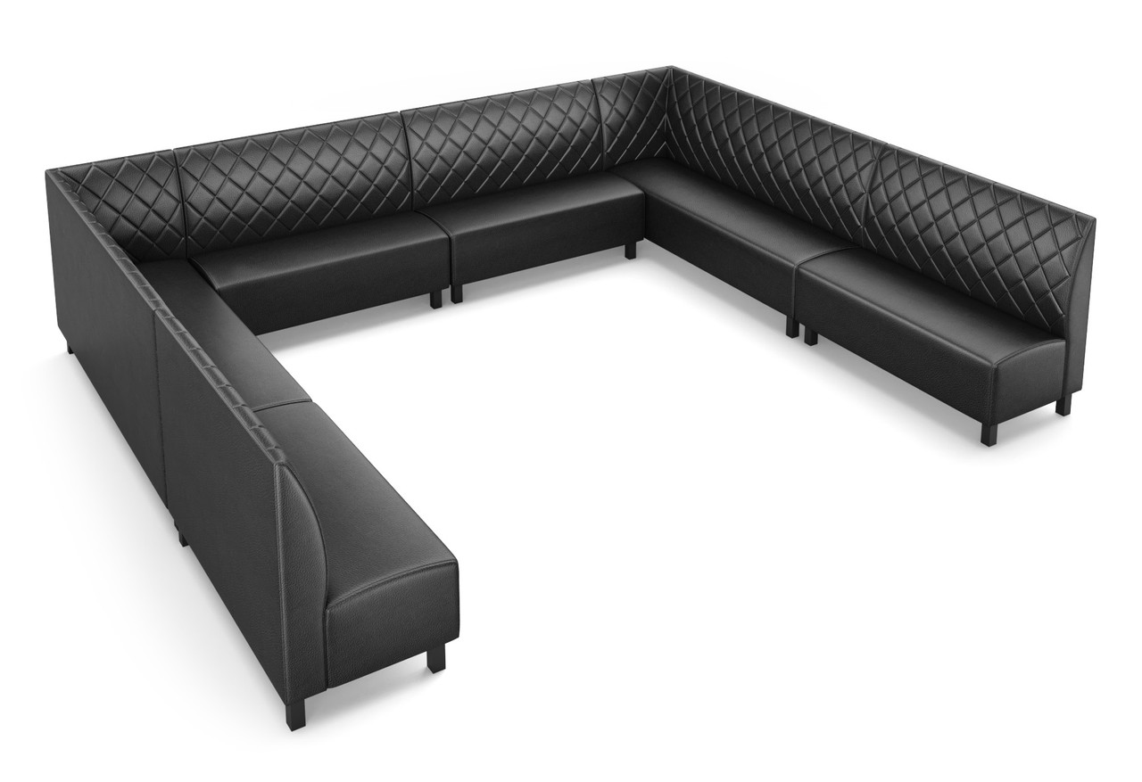 NORWAY - Modular Extended U-Shape Seating - Made in USA - Diamond Tufted Upholstery